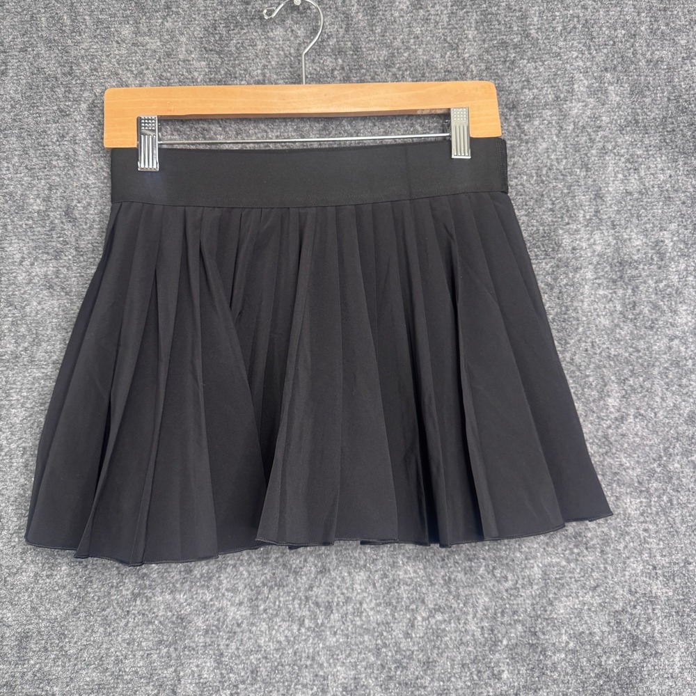 TnAction Aritzia Women M Black Pleated Tennis Skort with Pocket Mini Pickle Ball